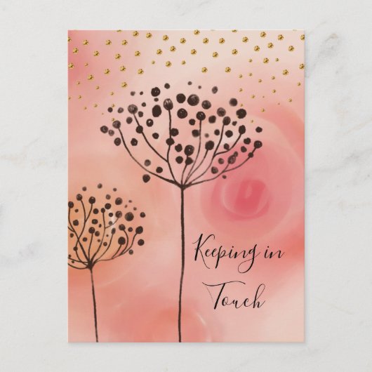 Moderne roze gulden in aanraking briefkaart (Voorkant)