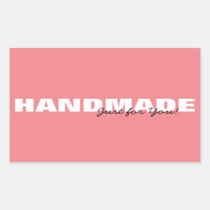 Moderne roze handleiding, alleen voor uw bedrijf o rechthoekige sticker