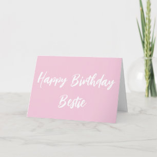 Moderne roze Happy Birthday White Script Kaart