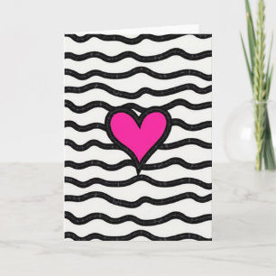 Moderne Roze Hart Liefdeskaart Kaart