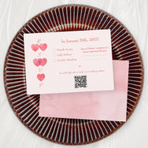 Moderne Roze Harten 'Twee worden Eén' QR Code