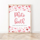 Moderne Roze Harten Valentijn Foto Booth teken Poster