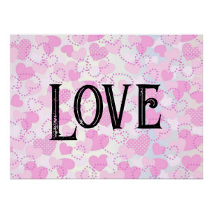 Moderne roze harten waterverf tekst kalligrafie perfect poster