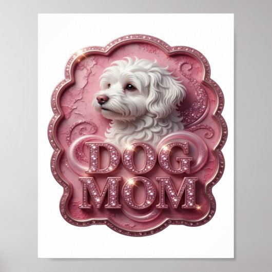 Moderne Roze HOND MOEDER Poster (Voorkant)