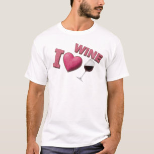 Moderne Roze I LOVEW WINE Kunstcompositie T-shirt