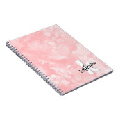 Moderne Roze Initiaal Monogram Notitieboek (Rechterzijde)