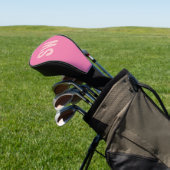 Moderne roze Initialen Golfheadcover (Insitu)
