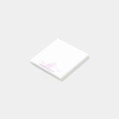 Moderne roze Initialen van het Manuscript Monogram Post-it® Notes (Schuin)