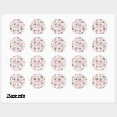 Moderne Roze Kerstbal Personalized Sticker (Vel)
