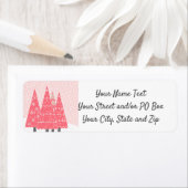 Moderne roze kerstbomen etiket (Insitu)
