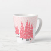 Moderne Roze Kerstbomen Monogram Latte Mok (Rechterhoek)