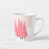 Moderne Roze Kerstbomen Monogram Latte Mok (Rechts)