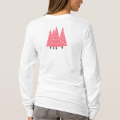 Moderne roze kerstbomen Monogram T-shirt (Achterkant)