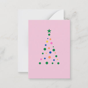 Moderne roze kerstboom - aangepaste back-begroting notitiekaartje