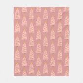 Moderne roze kerstboom op mauve Fleece Blanket (Voorkant)