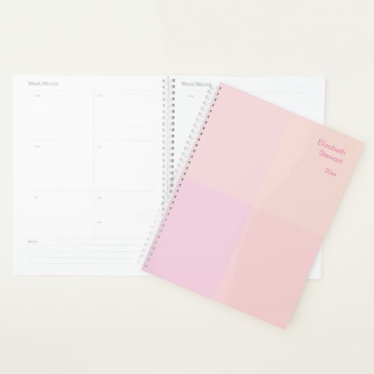 Moderne roze kleurenblokontwerp planner (Display)