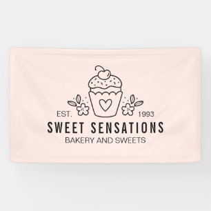 Moderne roze koekjesbakkerij Pastry Chef Banner