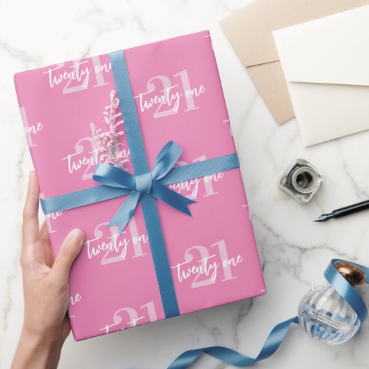 Moderne roze legant 21ste verjaardag cadeaupapier (Geschenken)