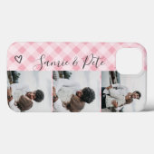 Moderne roze lichtroze namen 3 foto's collage grid Case-Mate iPhone case (Achterkant (horizontaal))