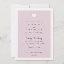 Moderne Roze Liefde Hart Bruiloft Uitnodiging