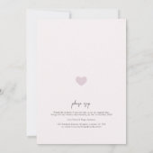 Moderne Roze Liefde Hart Bruiloft Uitnodiging (Achterkant)