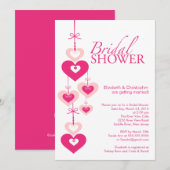 Moderne roze liefde harten Bridal Shower Kaart (Voorkant / Achterkant)