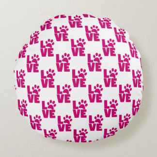 Moderne Roze "LIEFDE" Pootafdruk Worp Kussen