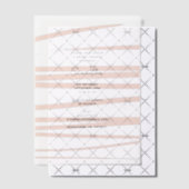 Moderne Roze Lijnen Abstracte Kunst Bruiloftsfeest Vellum Uitnodigingen (Offset (Uitnodiging))