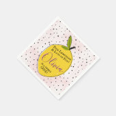 Moderne roze limonade 1e verjaardag servet (Hoek)