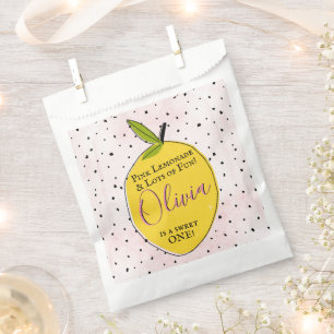 Moderne Roze Limonade 1e Verjaardagsfeest Bedankzakje