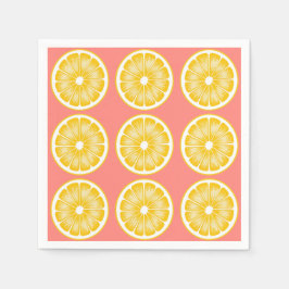 Moderne roze limonade & geel servet