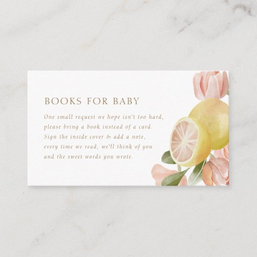 Moderne roze limonade Summer Books for Baby Informatiekaartje (Voorkant)