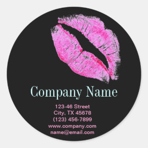 moderne roze lippen Makeup Artist cosmetoloog Ronde Sticker