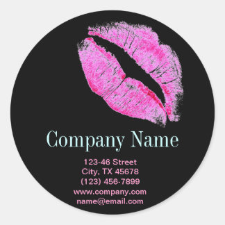 moderne roze lippen Makeup Artist cosmetoloog Ronde Sticker