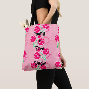 Moderne roze Lotus Flower All-over-Print Canvas ta Draagtas