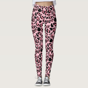 Moderne Roze Luipaardpatroon Dier Leggings