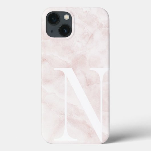 Moderne roze marmer grootwinkelMonogram Case-Mate iPhone Case (Achterkant)