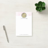 Moderne Roze Marmer Simuleer Folie Monogram Post-it® Notes (Kantoor)