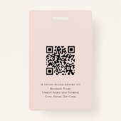 Moderne Roze Medewerker Zakelijke Logo QR Code Fot Badge (Achterkant)