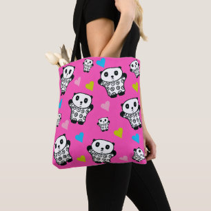 Moderne Roze Meisjesachtige Schattige Kawaii Panda Draagtas