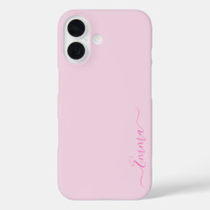 Moderne roze meisjesprint trendy iPhone 16 hoesje