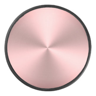 Moderne roze metalen blik hockey puck