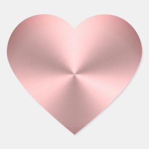 Moderne roze metalen blik   Radiaal Hart Sticker