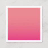 Moderne roze minimalistische kaarten vierkante visitekaartje (Achterkant)