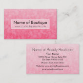 Moderne Roze Mode Boutique Soft Chic Bokeh Visitekaartje (Voorkant / Achterkant)