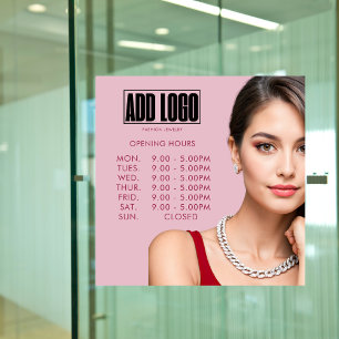 Moderne Roze Mode Sieraden Business Logo Raamsticker