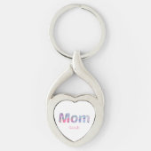 Moderne Roze Moeder Marmeren geweven Lettertype Mo Sleutelhanger (Voorkant)