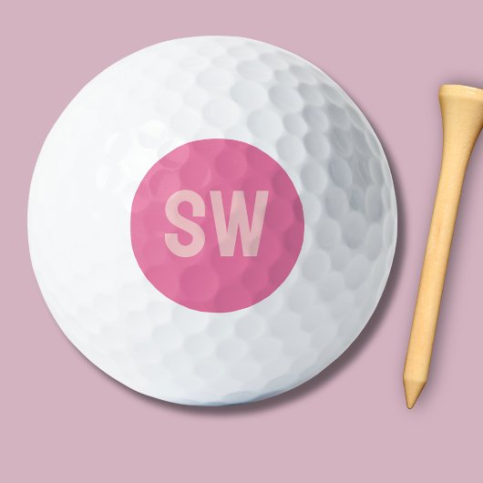 Moderne Roze Monogram Initiaal Golfballen