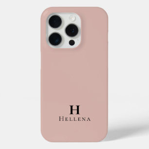 Moderne Roze Monogram Naam iPhone 15 Pro Case