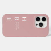 Moderne Roze Monogram Naam Case-Mate iPhone Case (Achterkant (horizontaal))